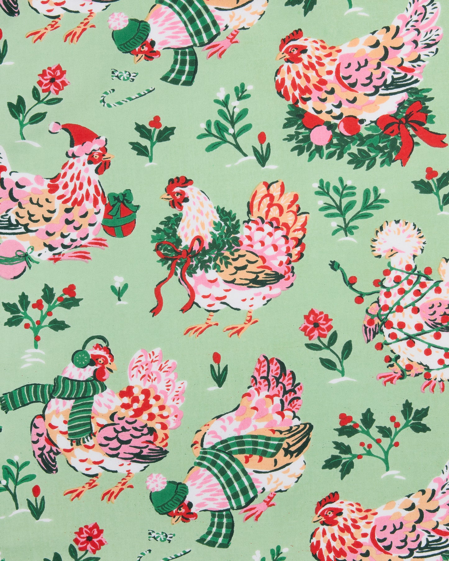 Holiday Hens - Daylight Nightgown - Sage - Printfresh