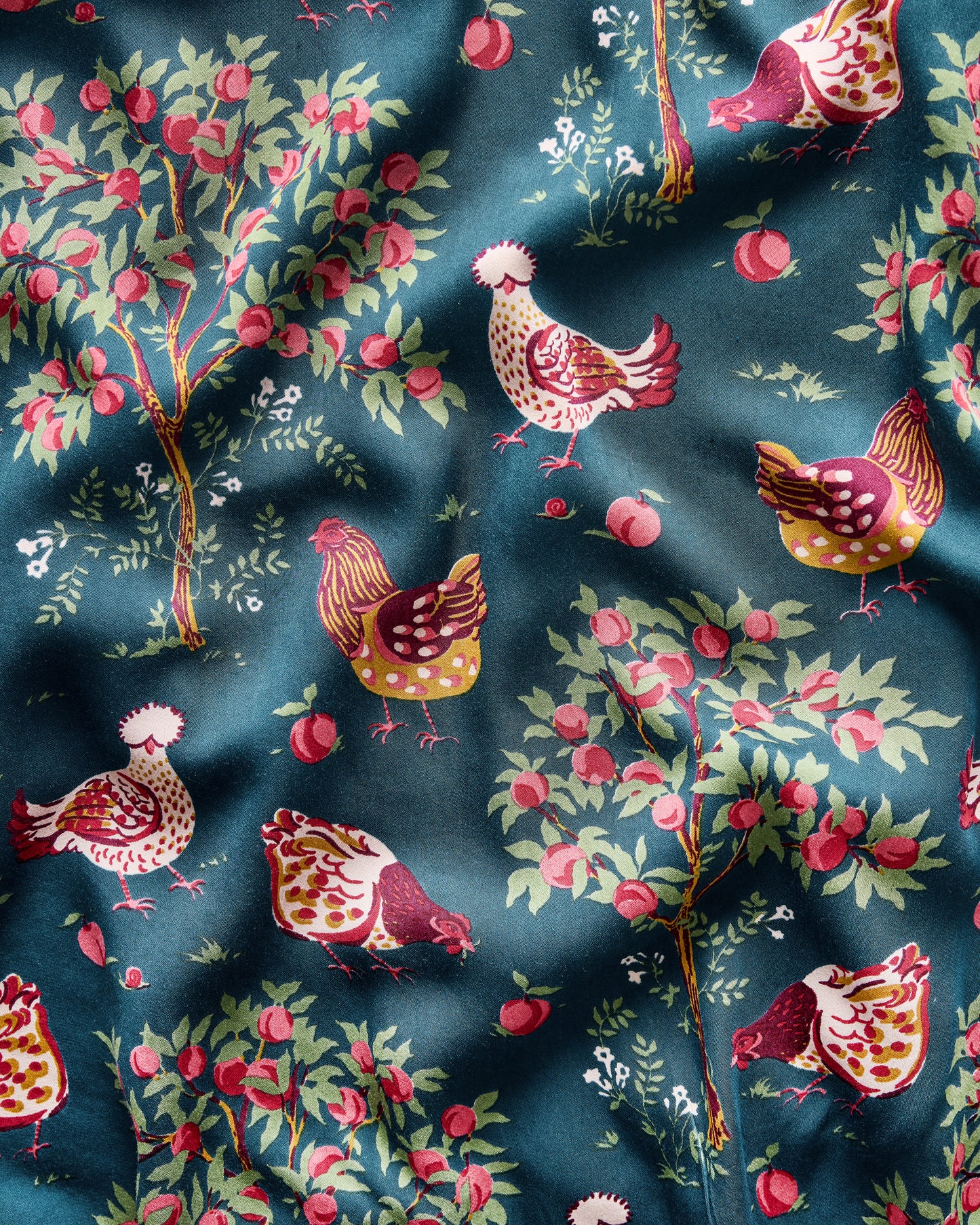 Hen House - Eco Satin Robe - Navy - Printfresh