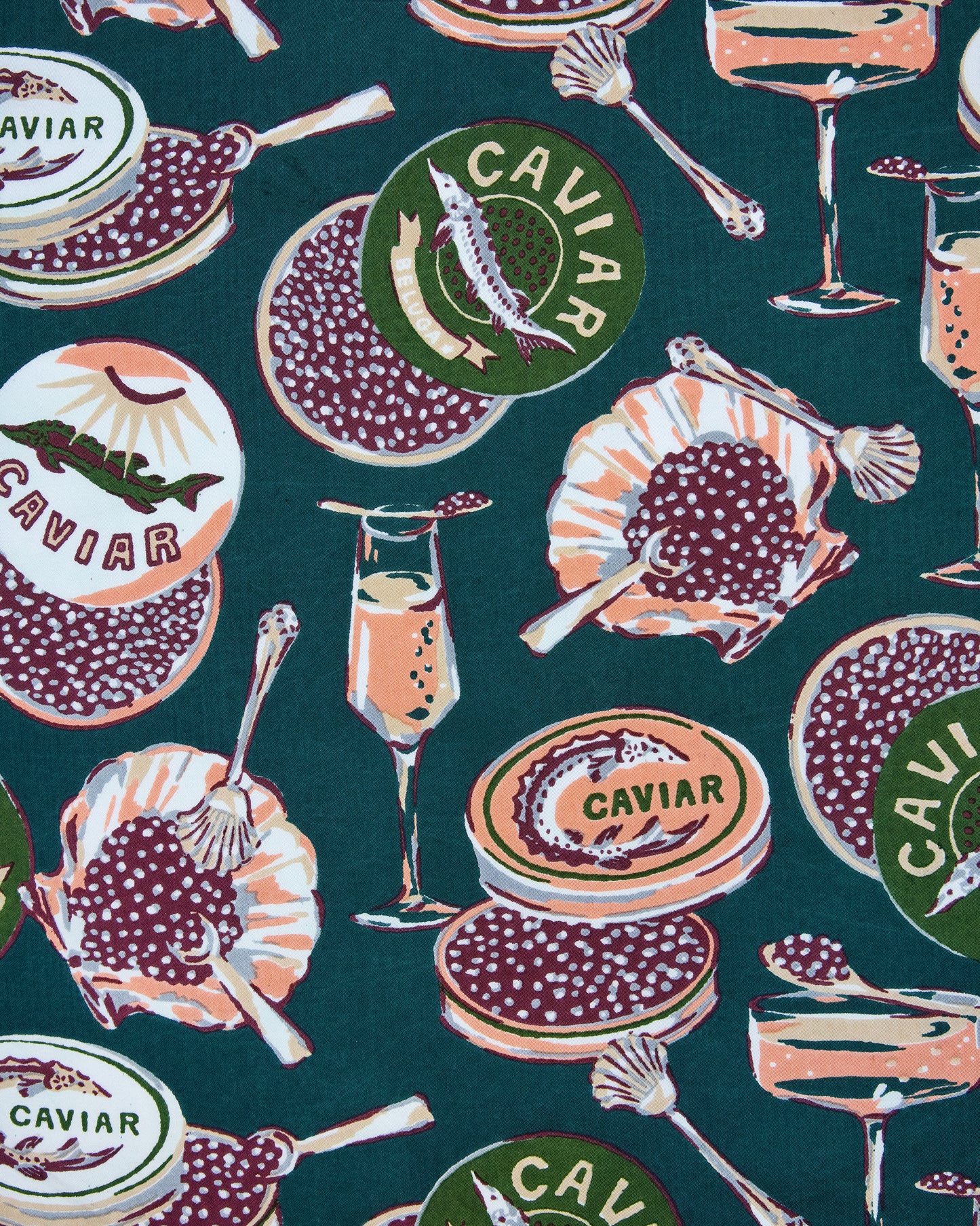 Champagne & Caviar - Rectangle Tablecloth - Peacock Feather