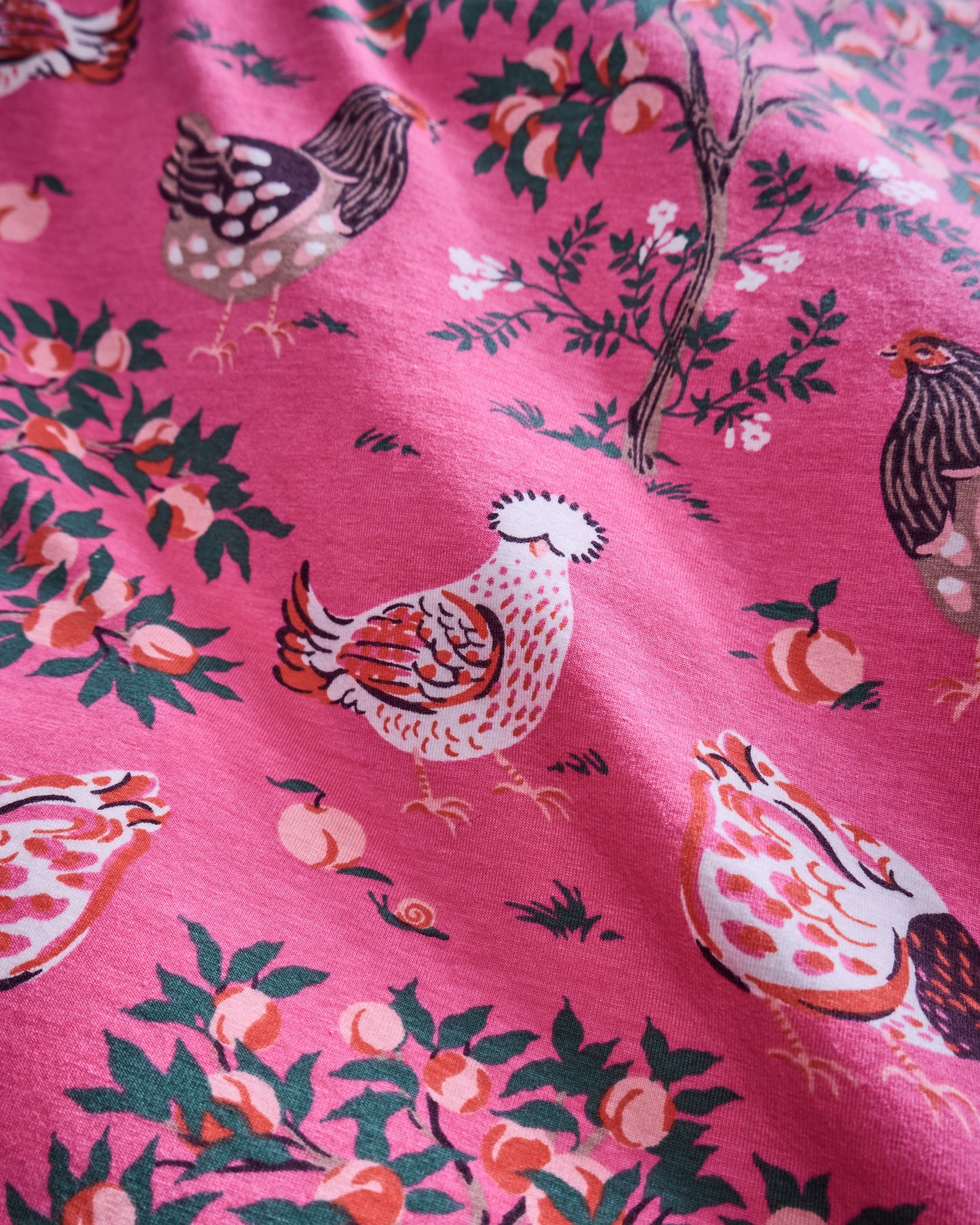 Hen House - Organic Cotton Modal Knit Long PJ Set - Rose Pop