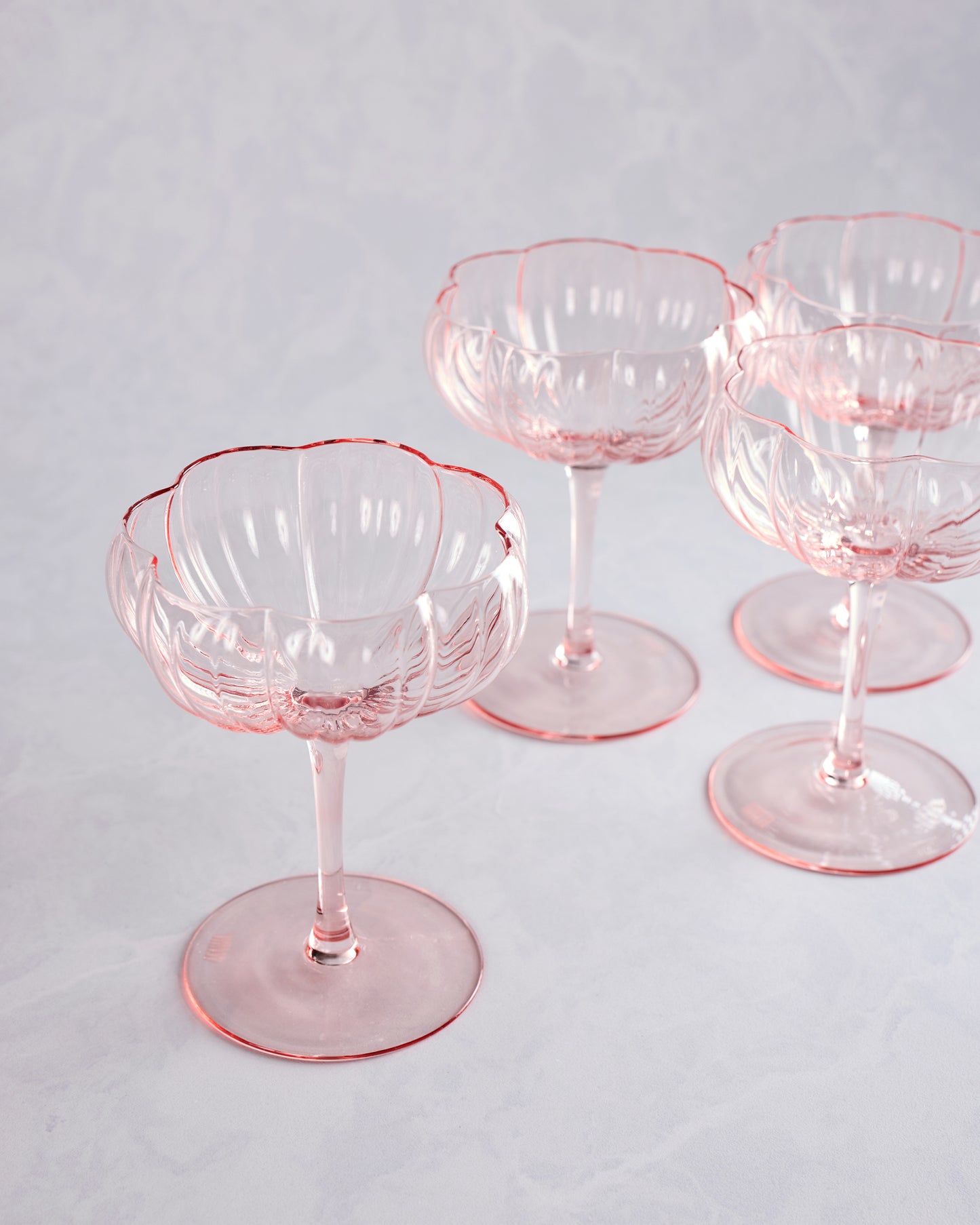 Pink - Pink Flower Coupe Set - The Wine Savant - Printfresh