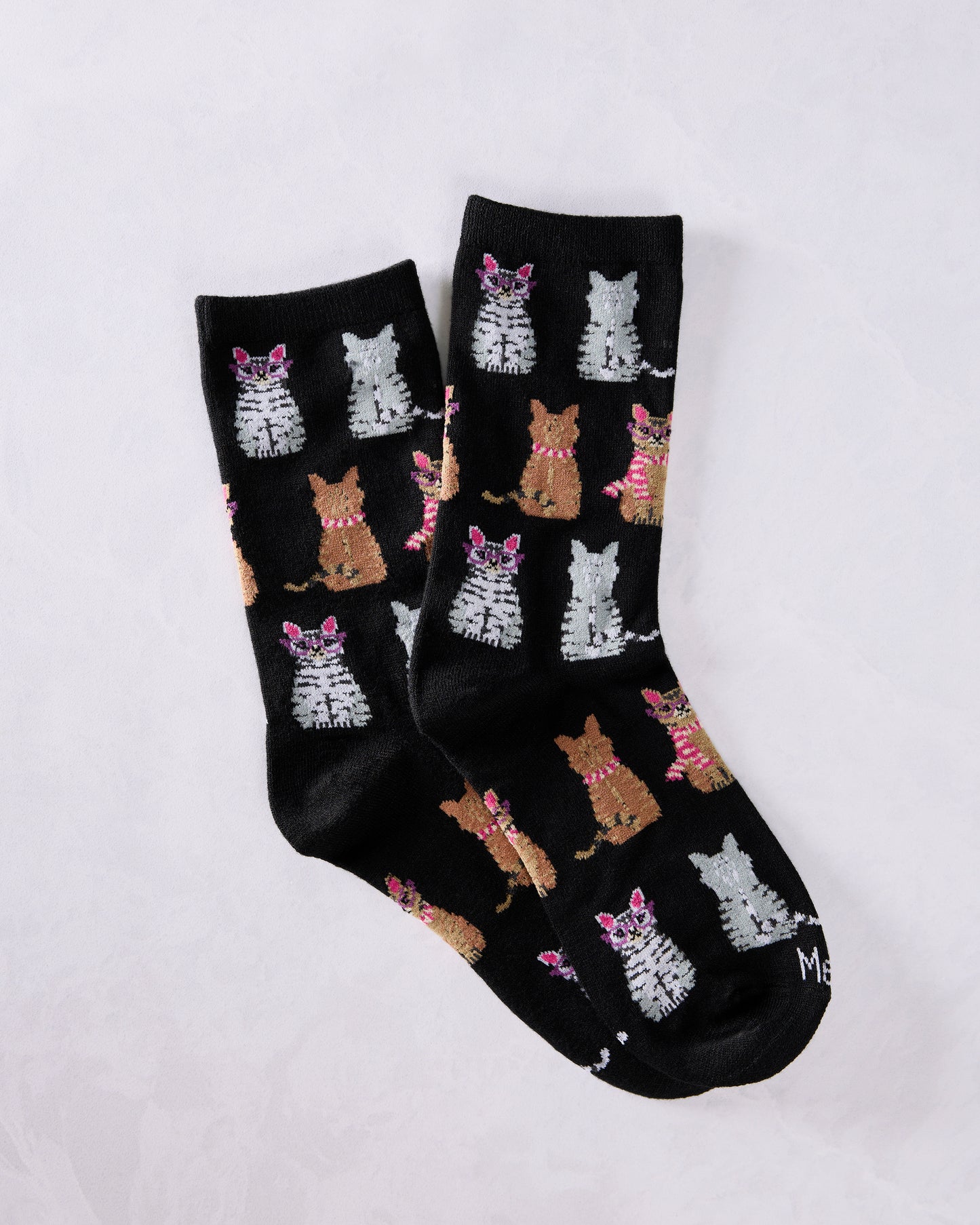 Black Combo - Studious Cats Bamboo Blend Crew Socks - Infinity Classics International Inc.
