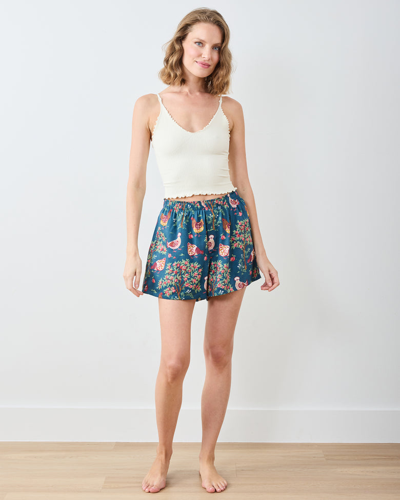 Hen House - Eco Satin Boyfriend Boxer - Navy - Printfresh