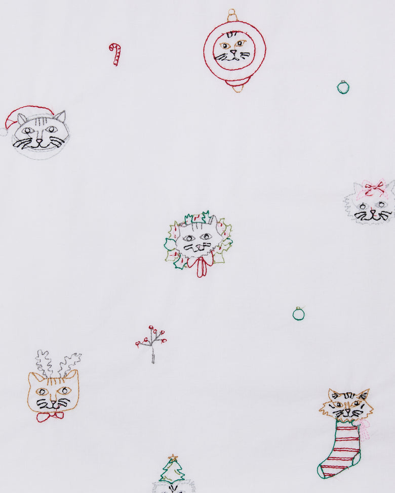 Holiday Cats - Long PJ Set - Cloud - Printfresh