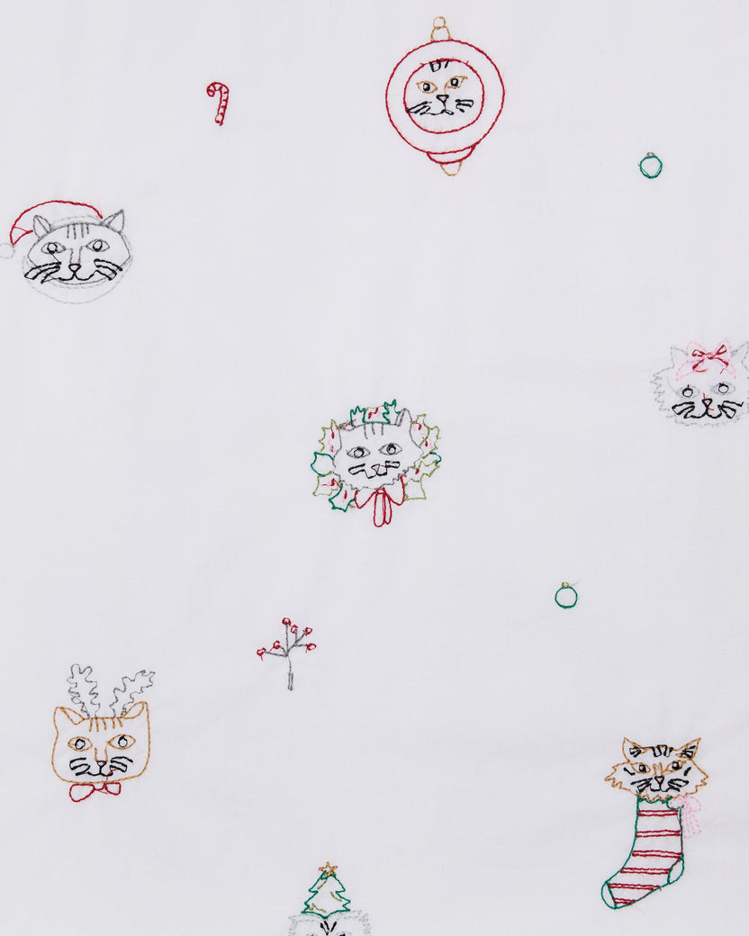 Holiday Cats - Long PJ Set - Cloud - Printfresh