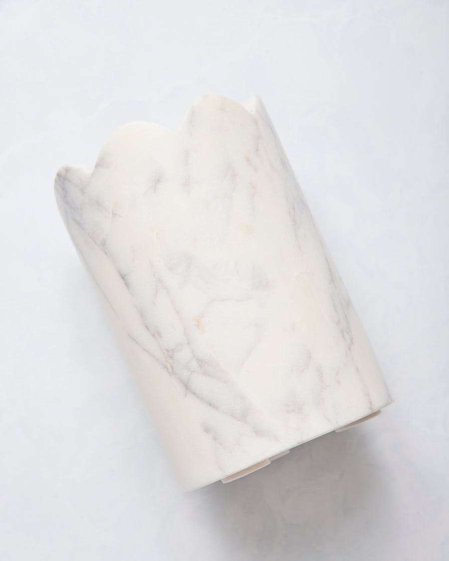 White Marble - Scalloped Wine & Champagne Chiller - 8 Oak Lane - Printfresh