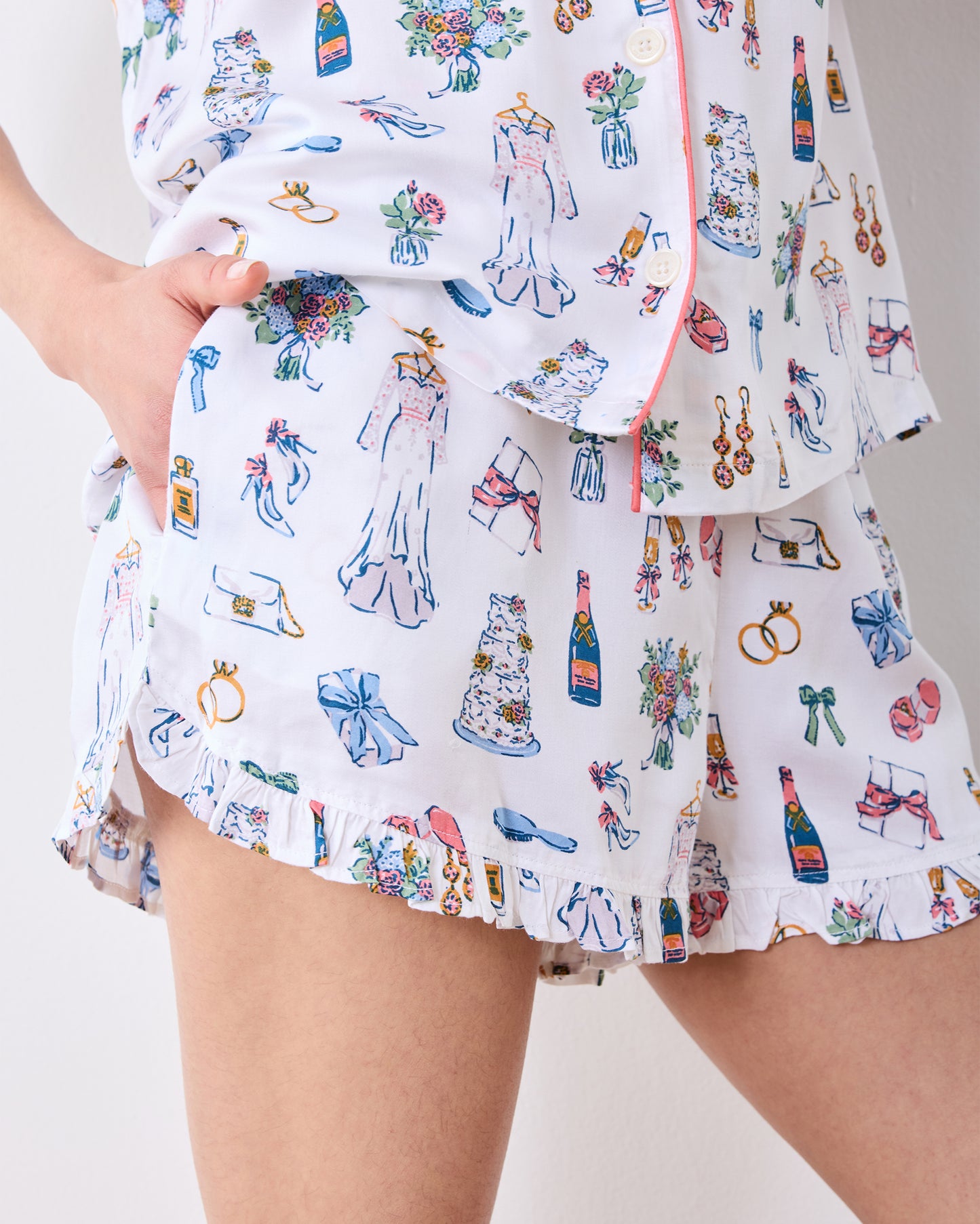 Big Day Bliss - Eco Satin Ruffle Set - Coastal Cloud - Printfresh