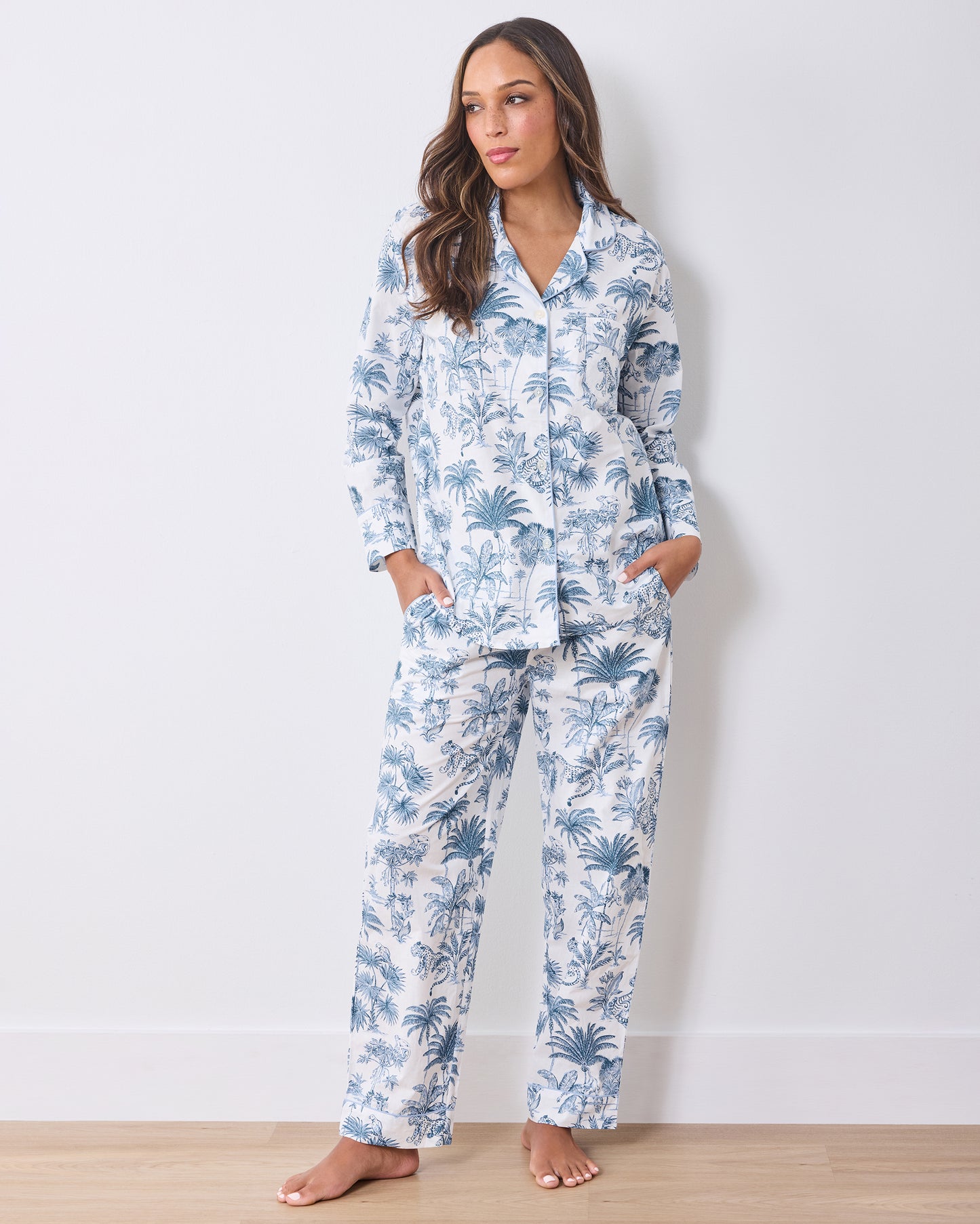 Tropical Toile - Long PJ Set - Cloud - Printfresh
