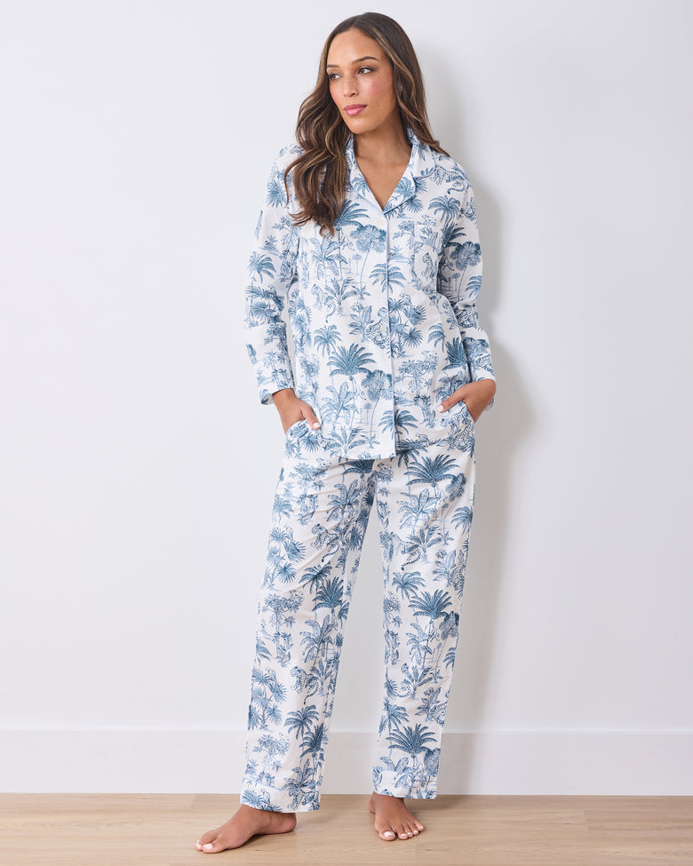 Tropical Toile - Long PJ Set - Cloud - Printfresh