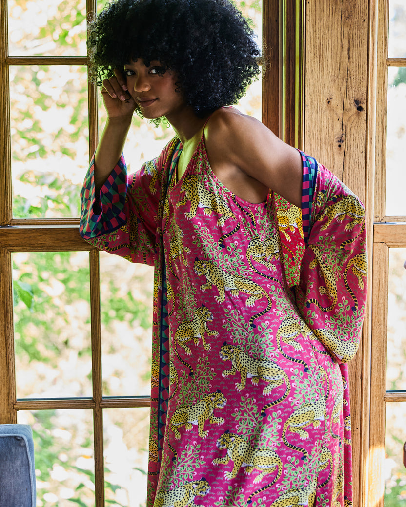 Bagheera - Eco Satin Chic to Sleep Nightie - Hot Pink
