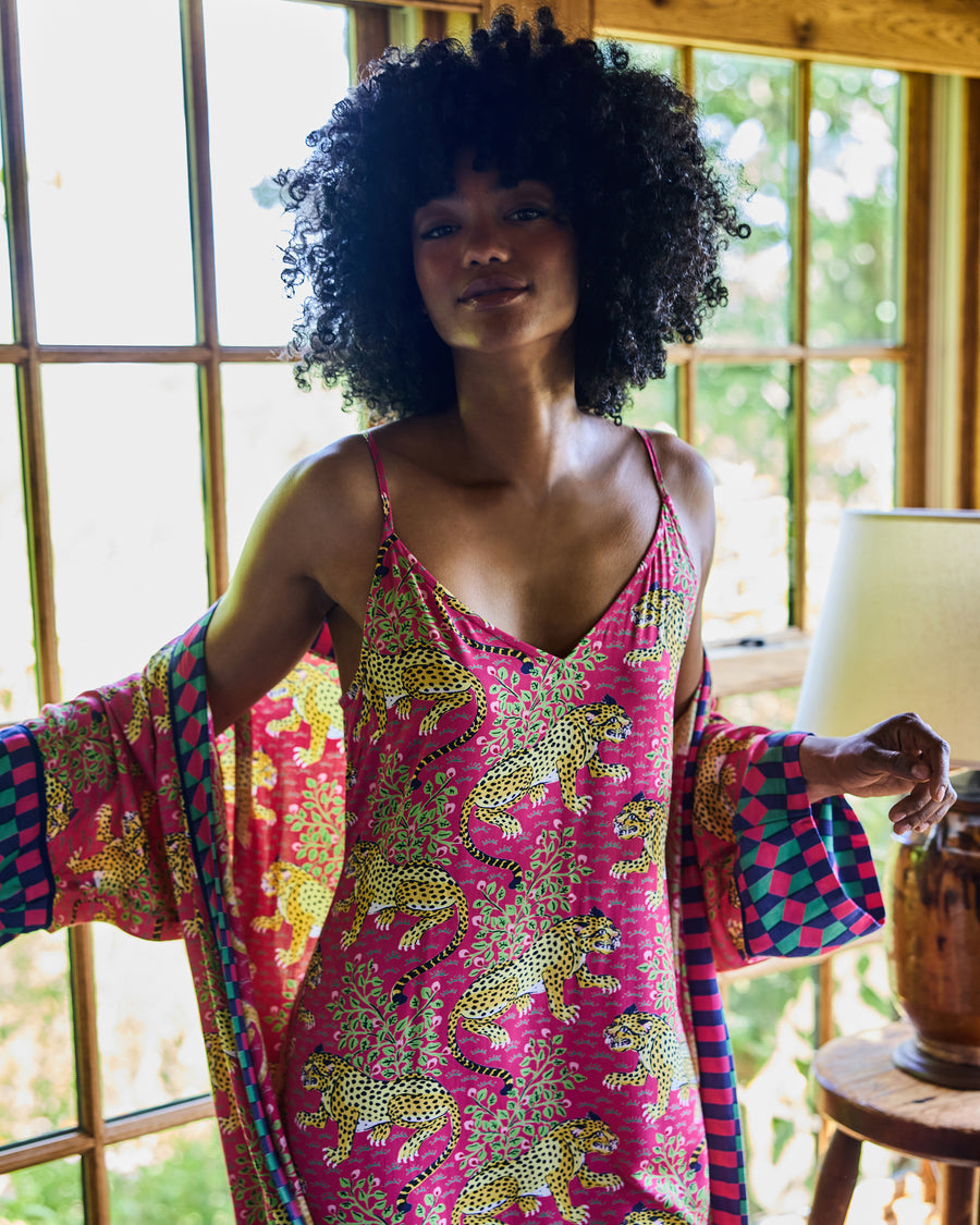 Bagheera - Eco Satin Chic to Sleep Nightie - Hot Pink