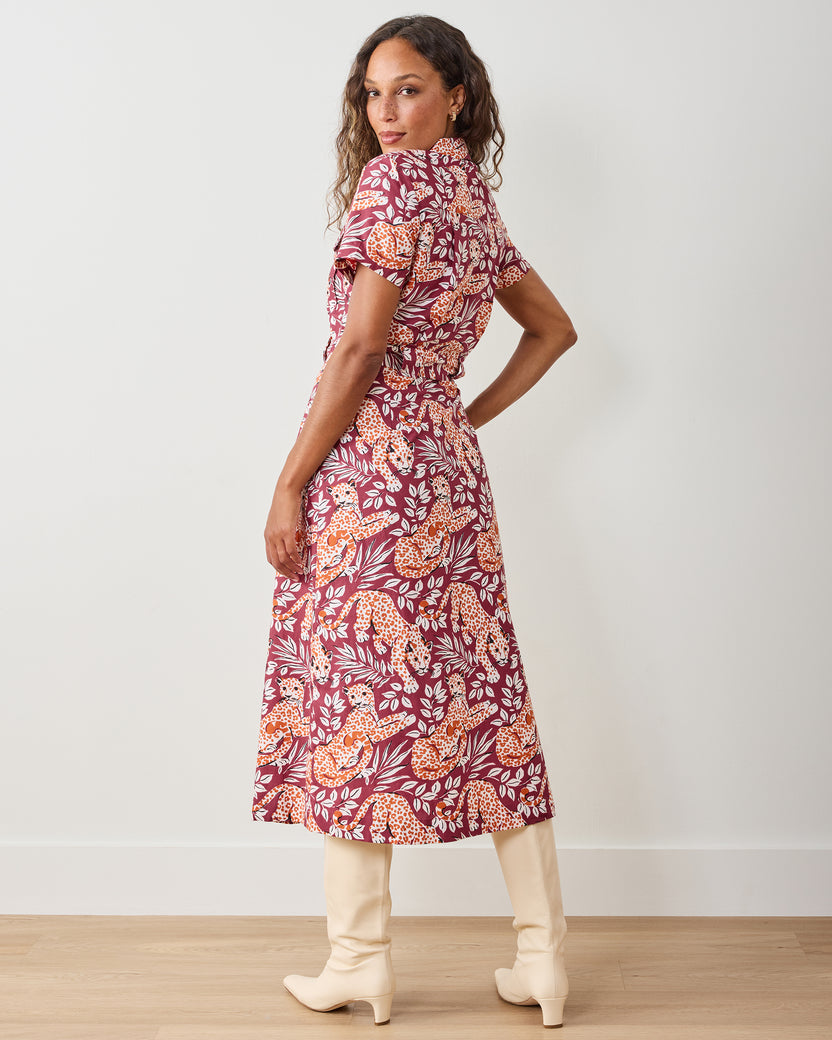 City Cats - Juliette Dress - Maroon Night - Printfresh