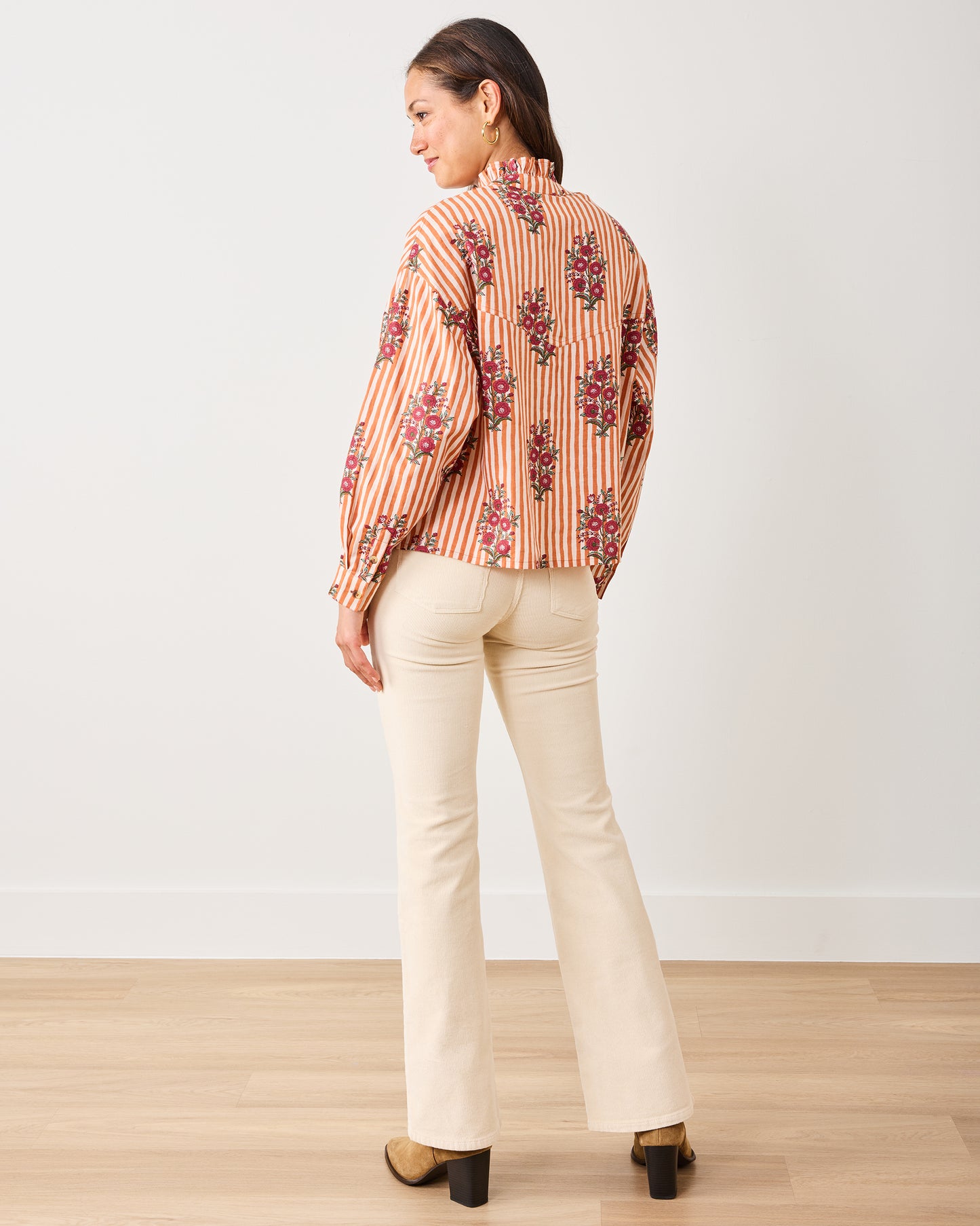 Wildflower Stripes - Mabel Blouse - Ivory Wine - Printfresh