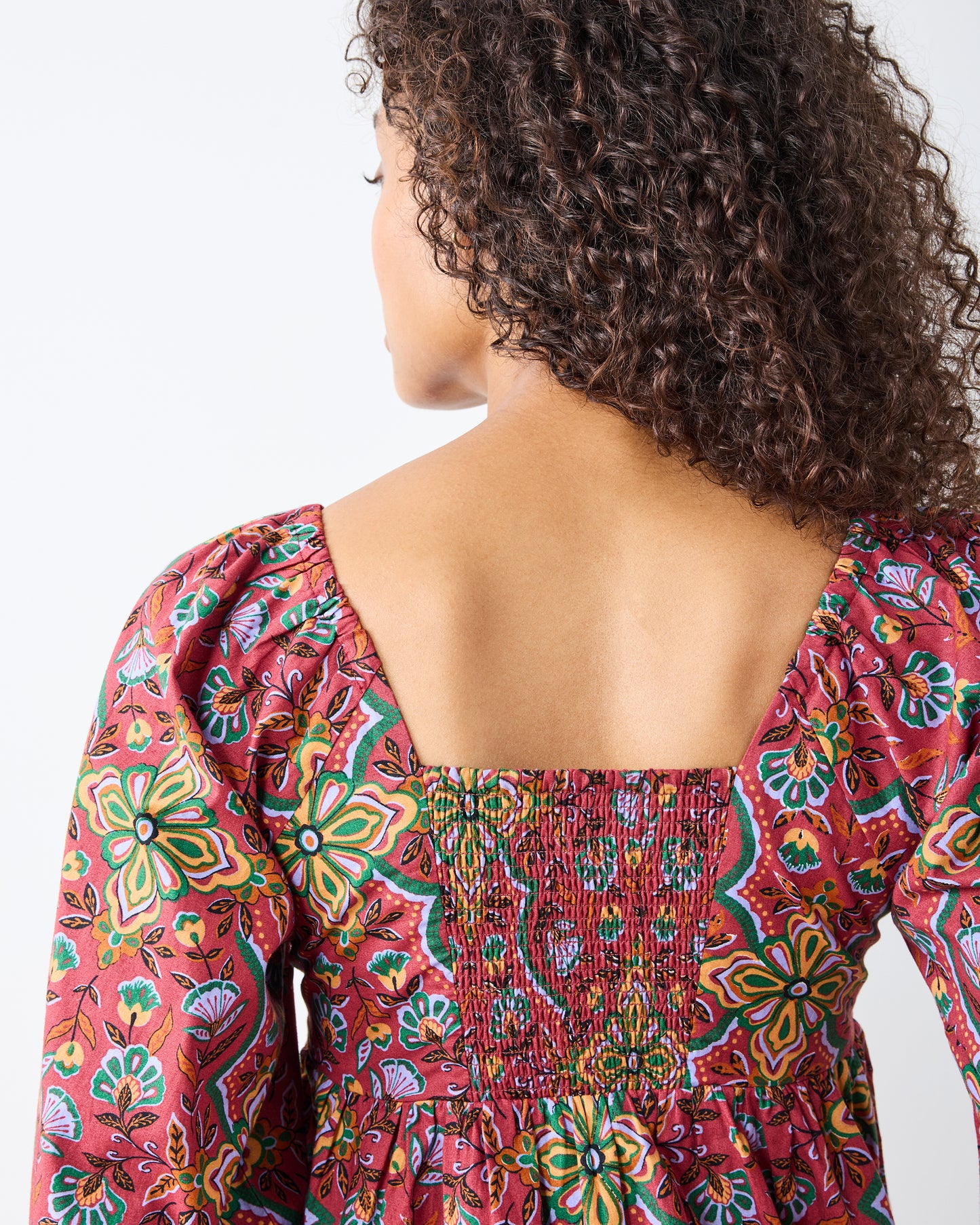 Festive Tapestry - Sloane Blouse - Burgundy - Printfresh