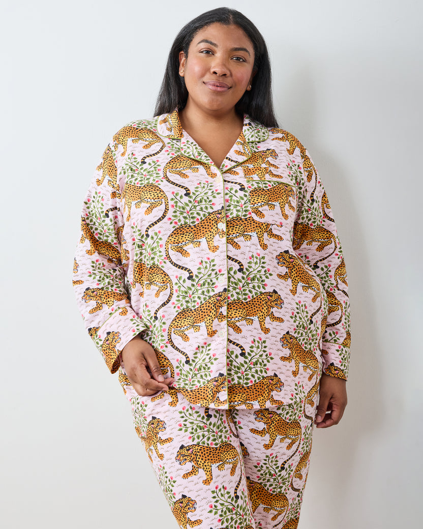 Bagheera - Lightweight Flannel Long PJ Set - Blush - Printfresh