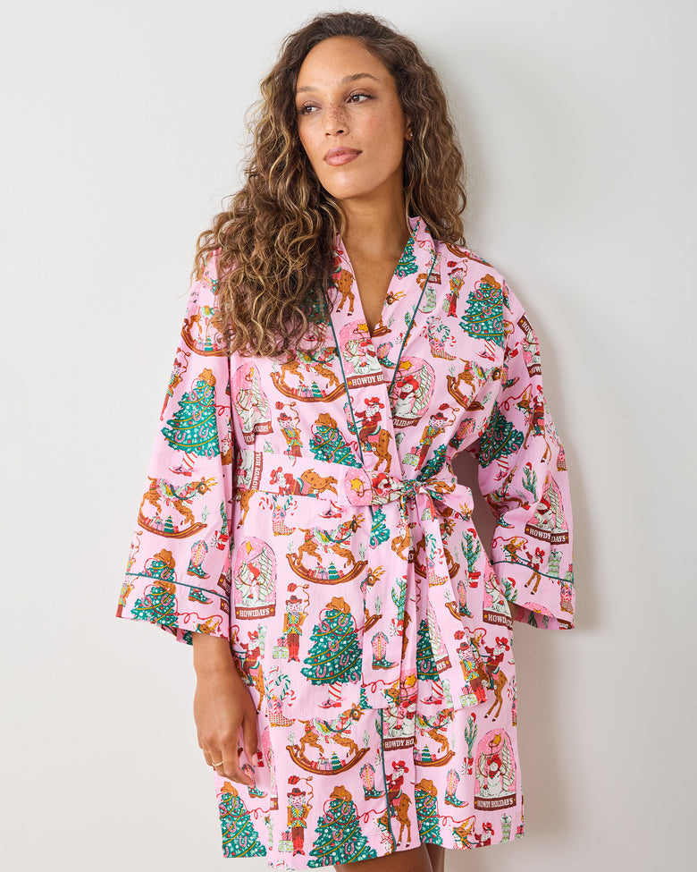 Cowboy Christmas - Getting Ready Robe - Pink Boots - Printfresh