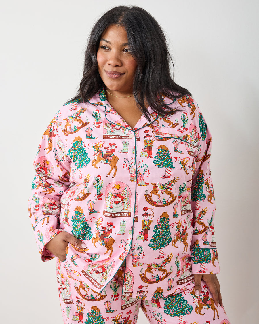 Cowboy Christmas - Long PJ Set - Pink Boots - Printfresh