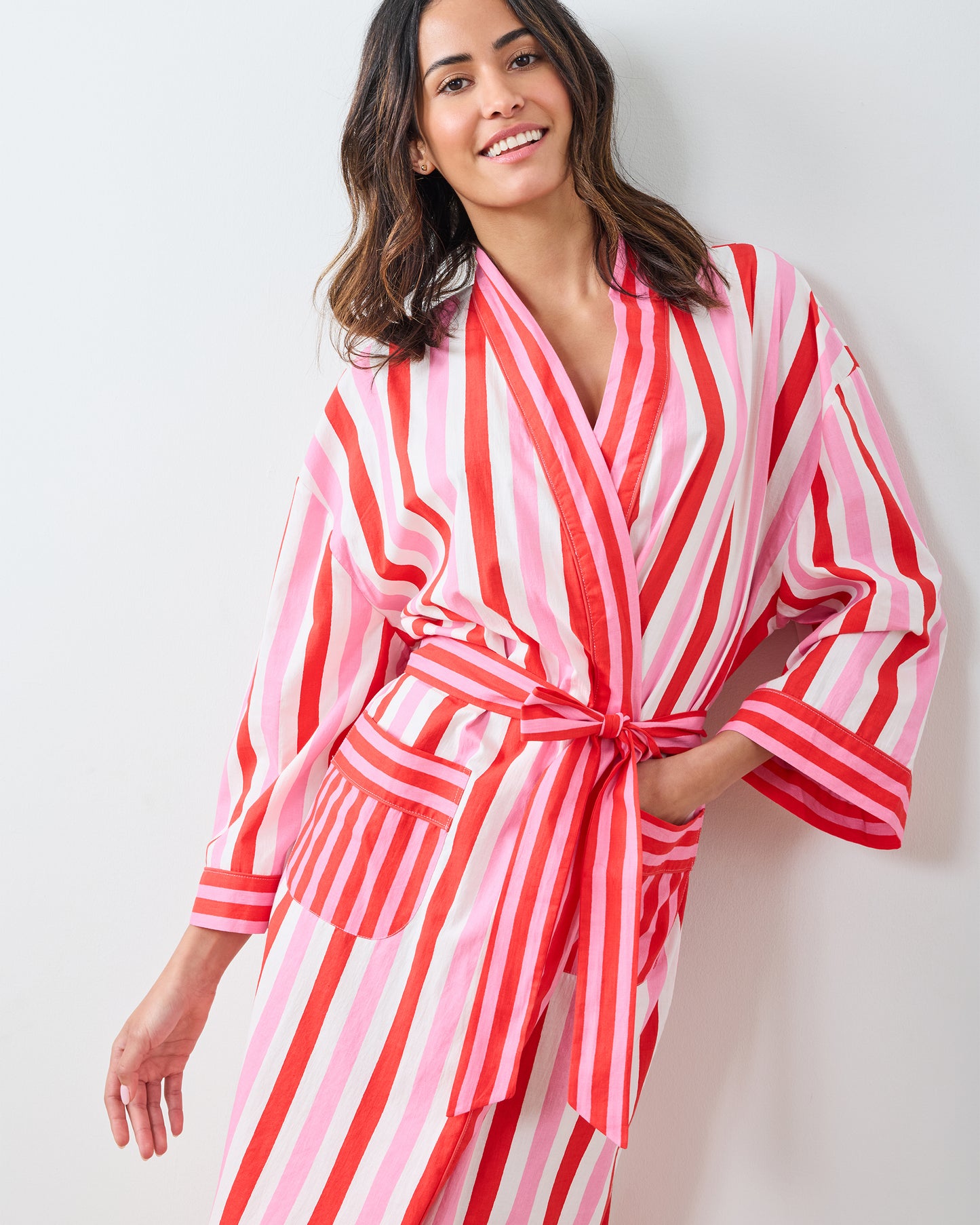 Taffy Stripes - Lounge Robe - Peppermint Swirl - Printfresh
