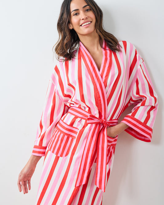 Taffy Stripes - Lounge Robe - Peppermint Swirl - Printfresh