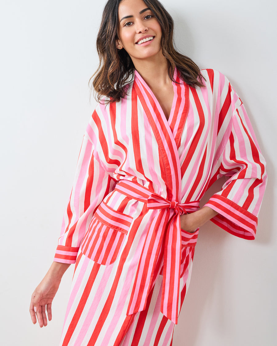Taffy Stripes - Lounge Robe - Peppermint Swirl - Printfresh