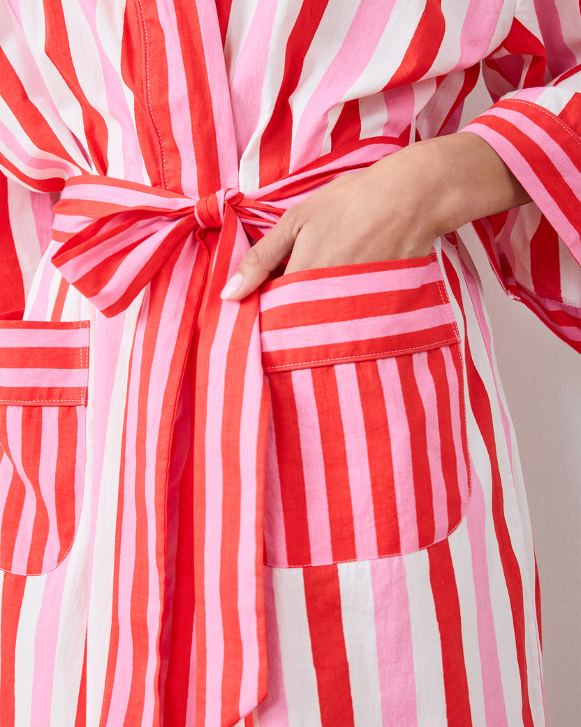 Taffy Stripes - Lounge Robe - Peppermint Swirl - Printfresh