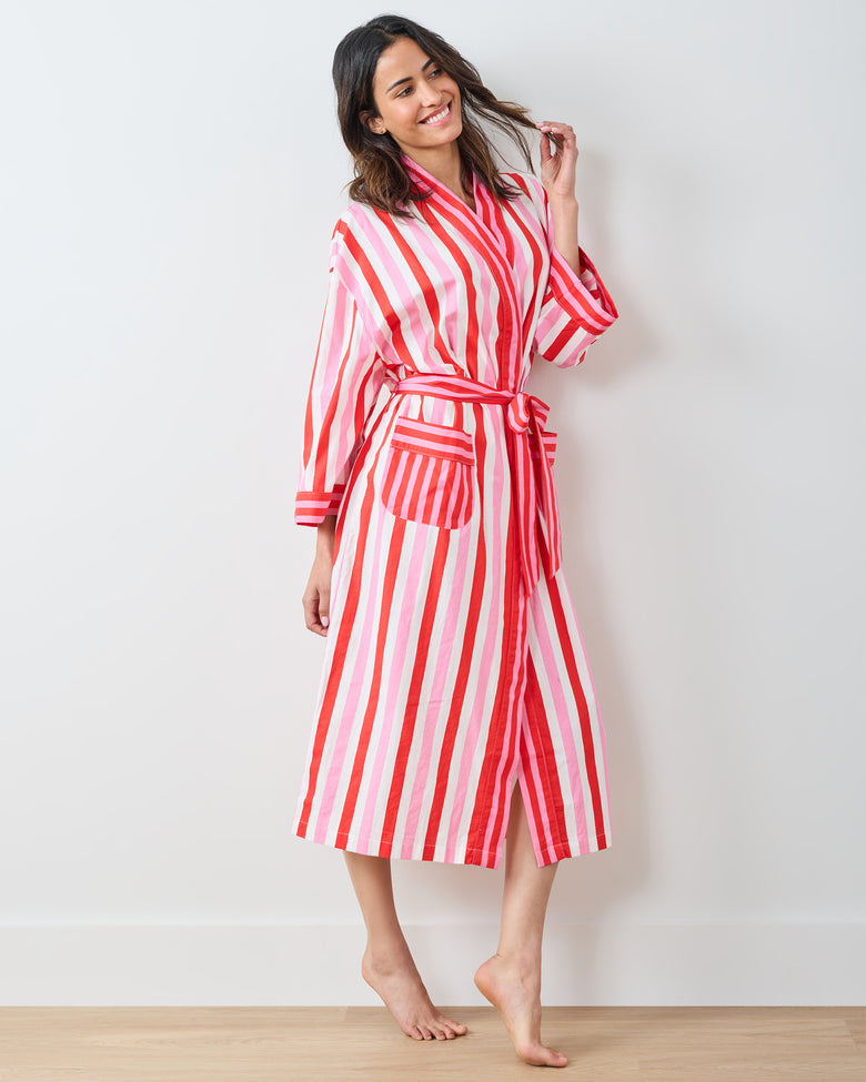 Taffy Stripes - Lounge Robe - Peppermint Swirl - Printfresh