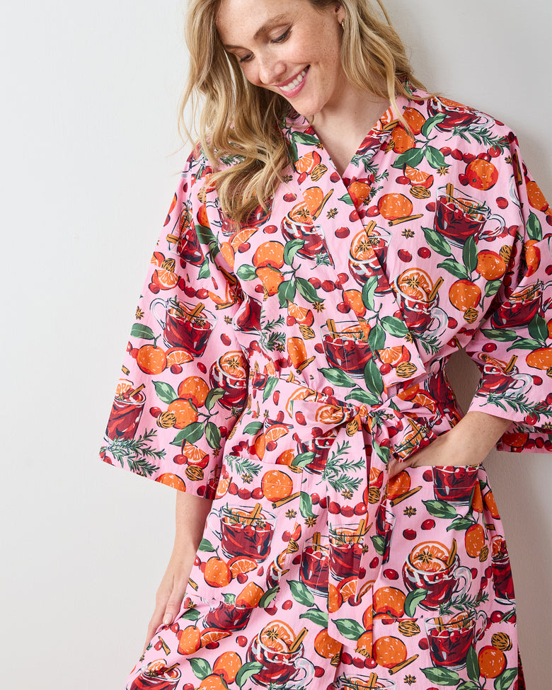 Mulled Wine - Long Robe - Pink Tinsel - Printfresh