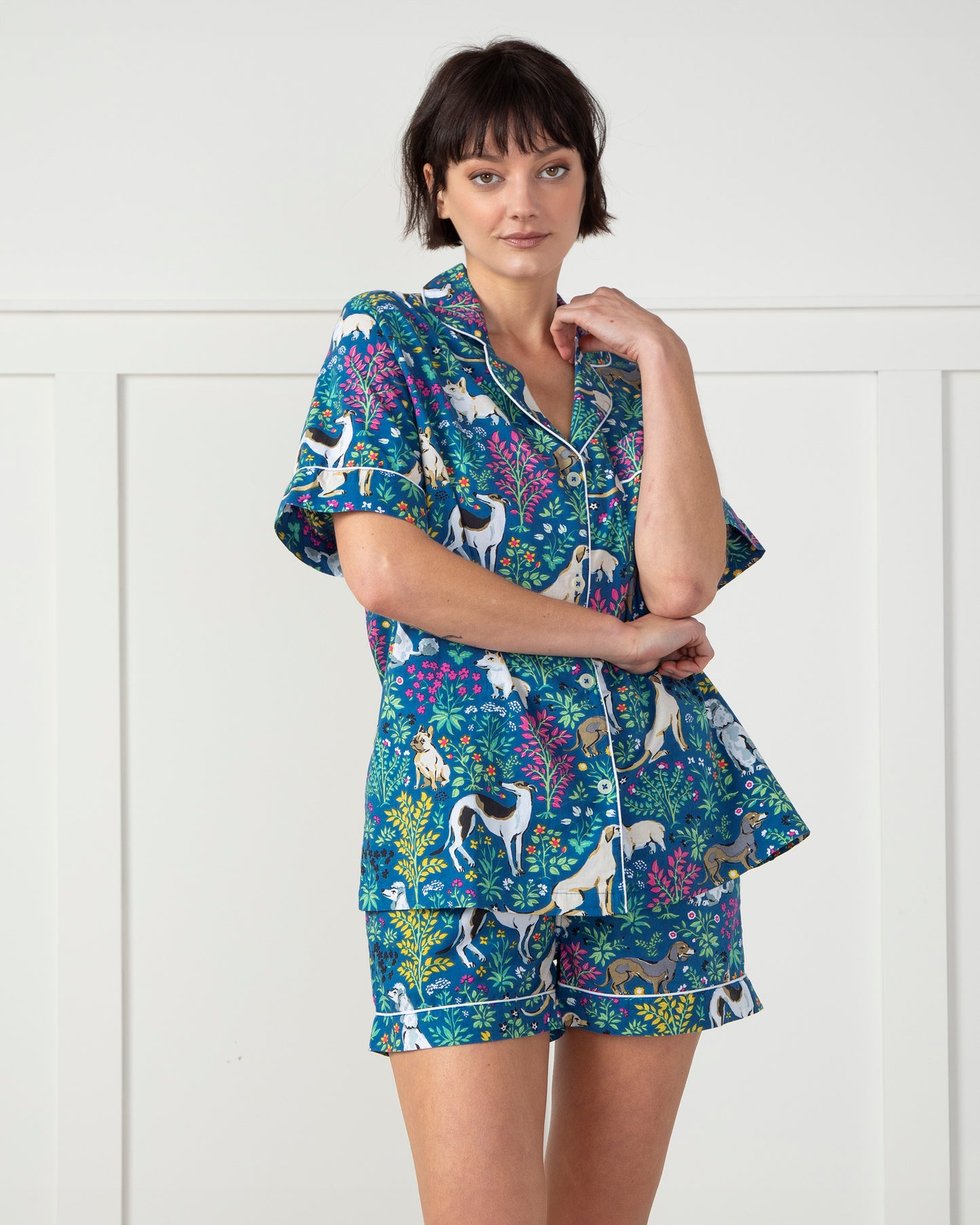 Must Love Dogs - Petite Short PJ Set - Indigo - Printfresh
