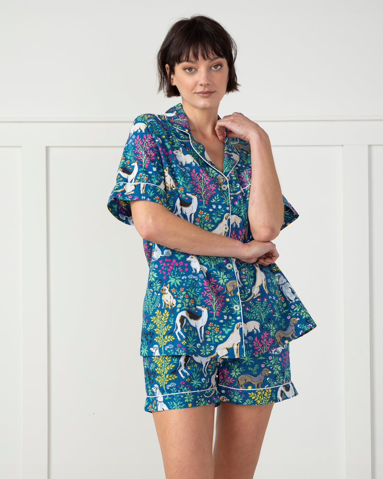 Must Love Dogs - Petite Short PJ Set - Indigo - Printfresh