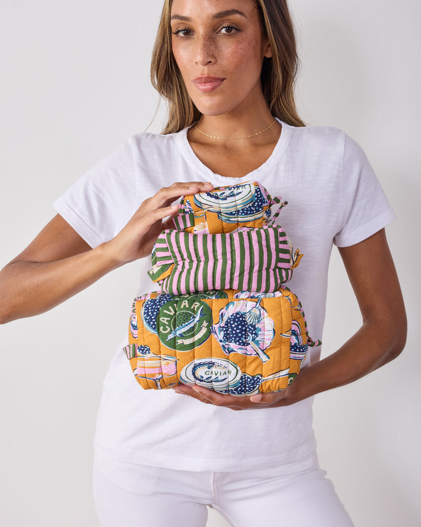 Champagne & Caviar - Three's Best Pouch Set - Goldenrod