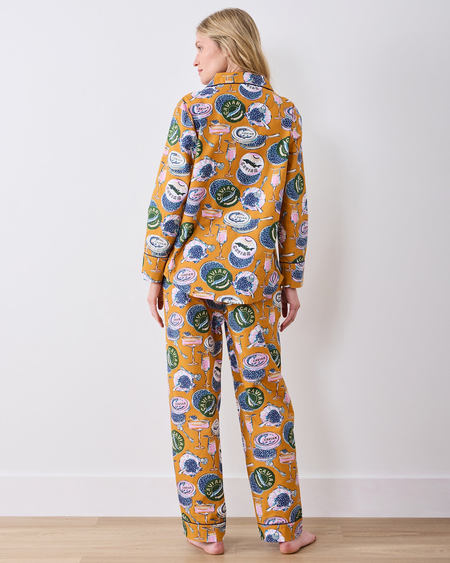 Champagne & Caviar - Petite Long PJ Set - Goldenrod