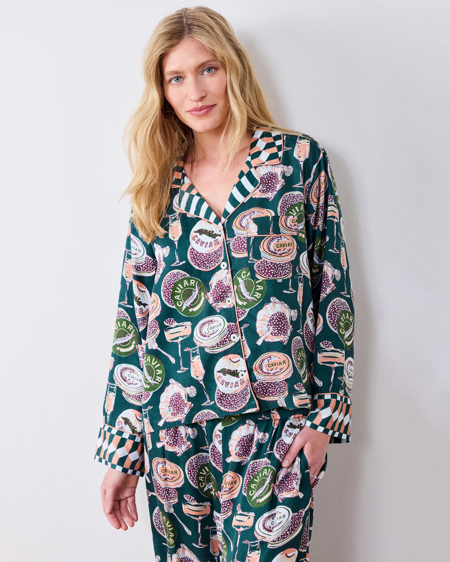 Champagne & Caviar - Tall Eco Satin Soho Set - Peacock Feather