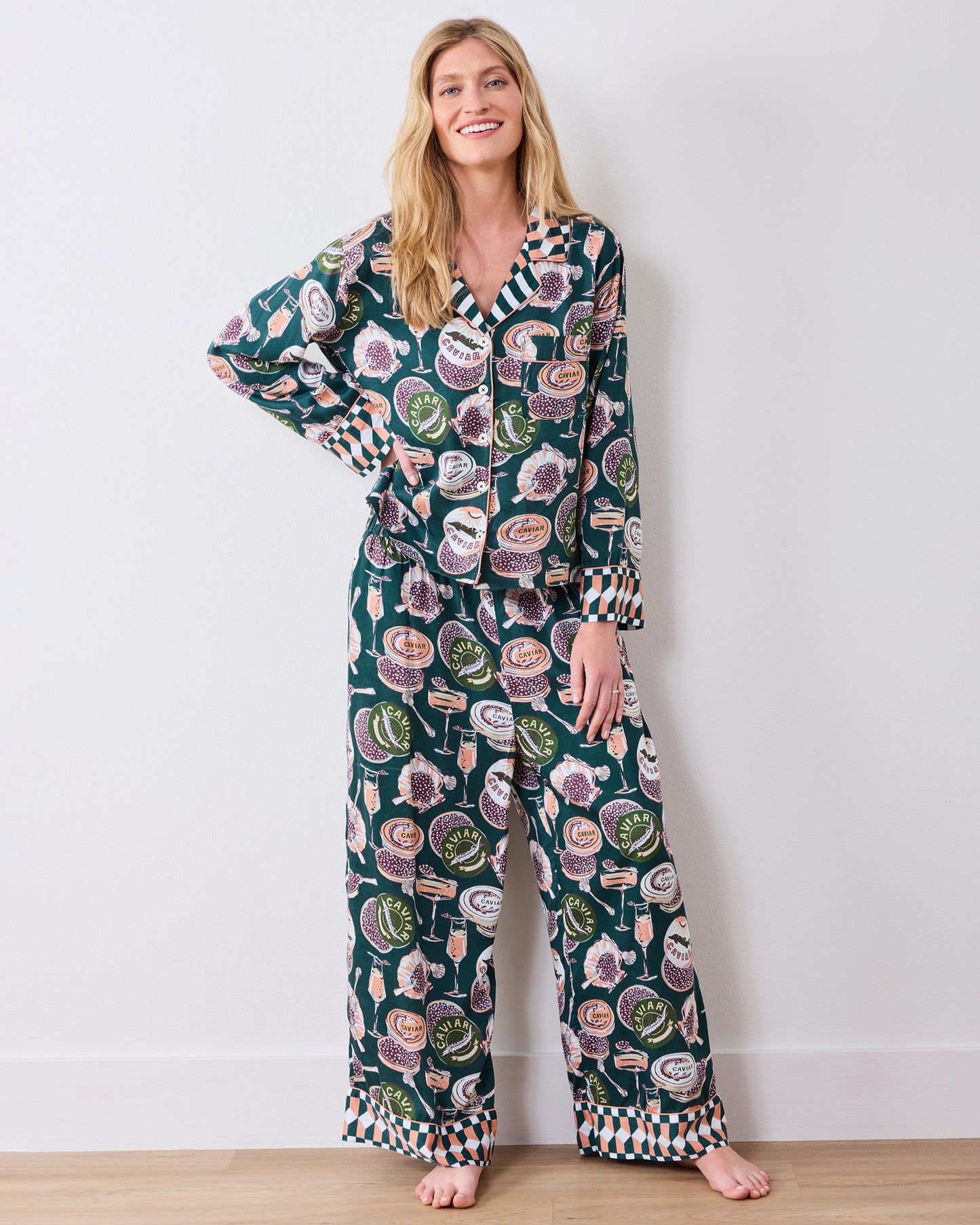 Champagne & Caviar - Eco Satin Soho Set - Peacock Feather