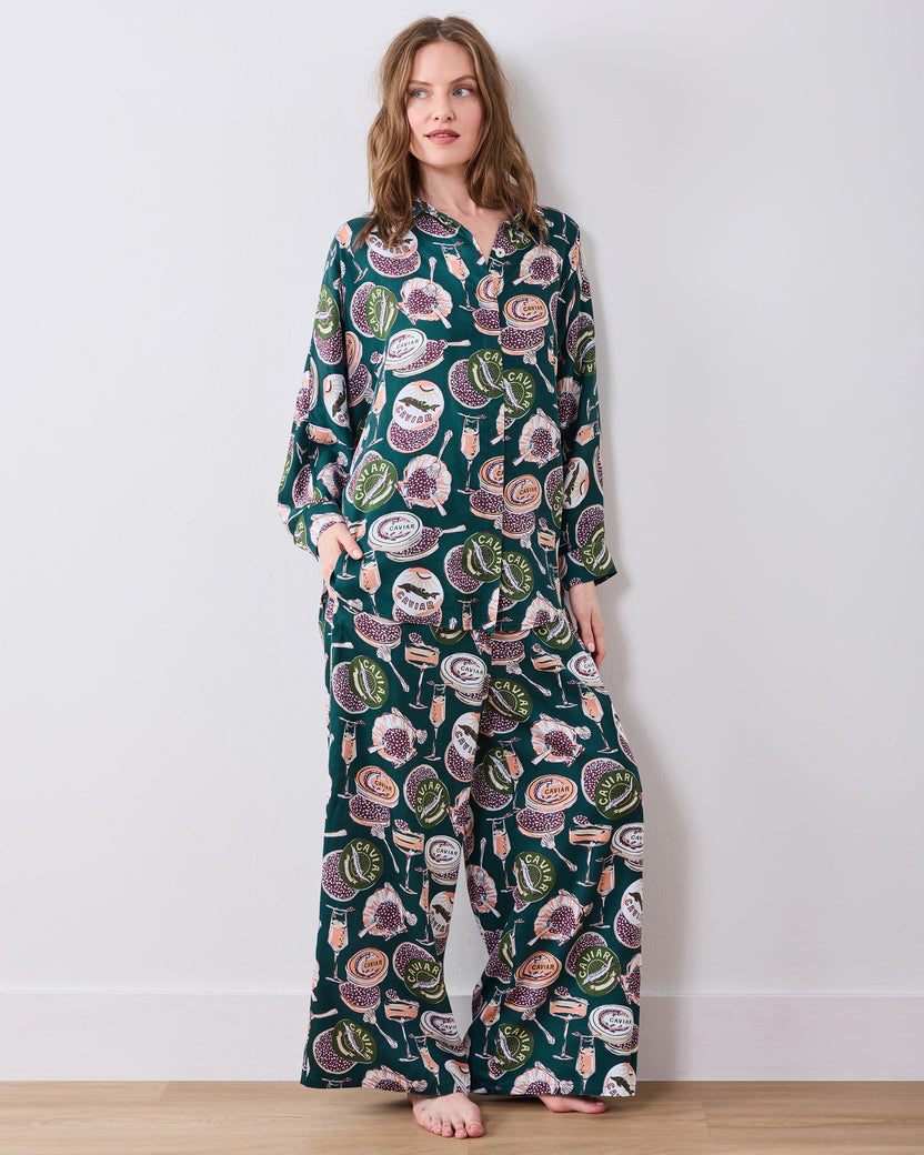 Champagne & Caviar - Petite Eco Satin Stevie Set - Peacock Feather