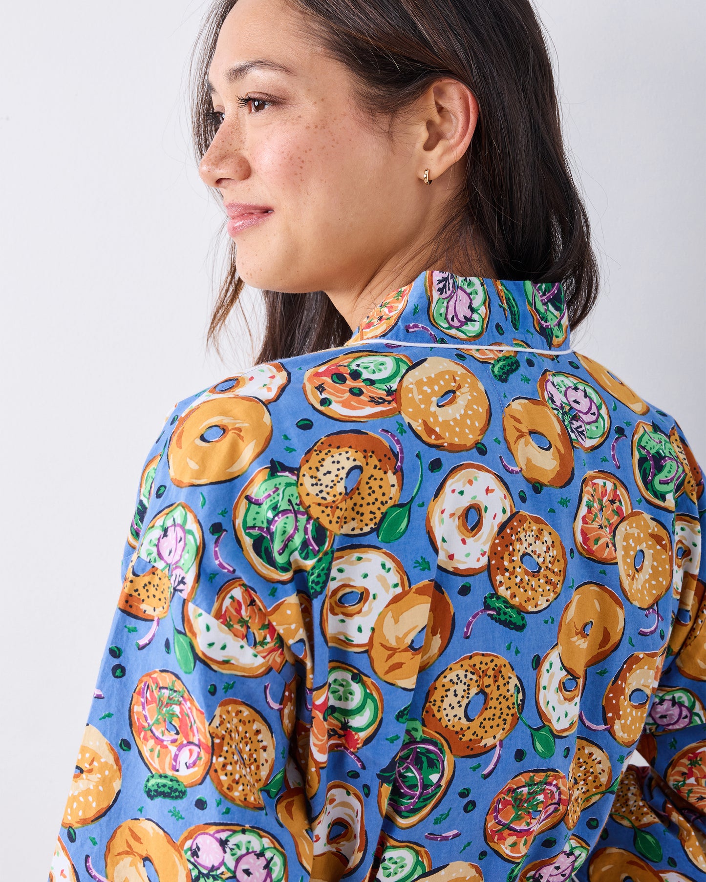 Bagels & Schmear - Getting Ready Robe - Brunch Blues - Printfresh