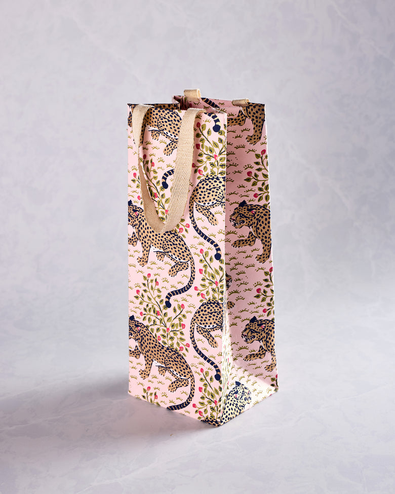 Bagheera - Handmade Wine Bottle Bag - Blush - Printfresh