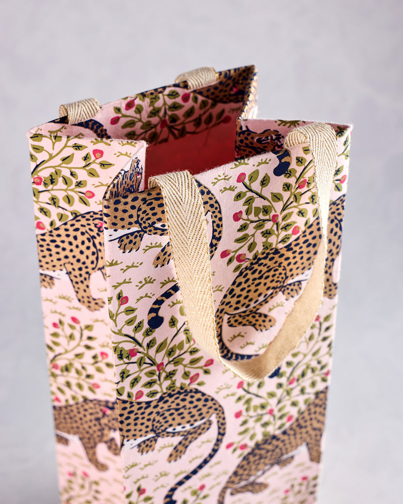 Bagheera - Handmade Wine Bottle Bag - Blush - Printfresh
