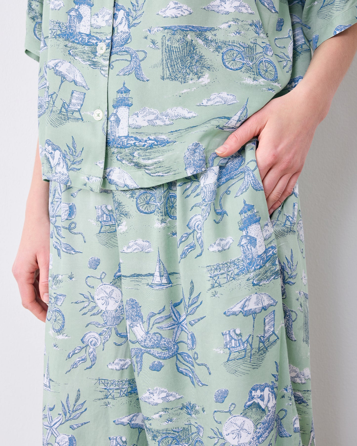 Mermaid Toile - Eco Satin Wildest Dreams Set - Seafoam - Printfresh