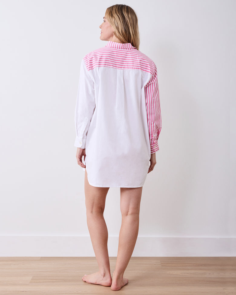 Spa Day Stripes - Everyday Button Down - Pink Polish - Printfresh