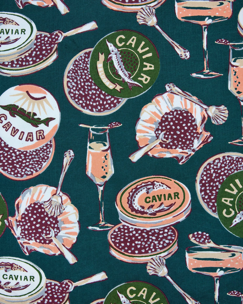 Champagne & Caviar - Rectangle Tablecloth - Peacock Feather