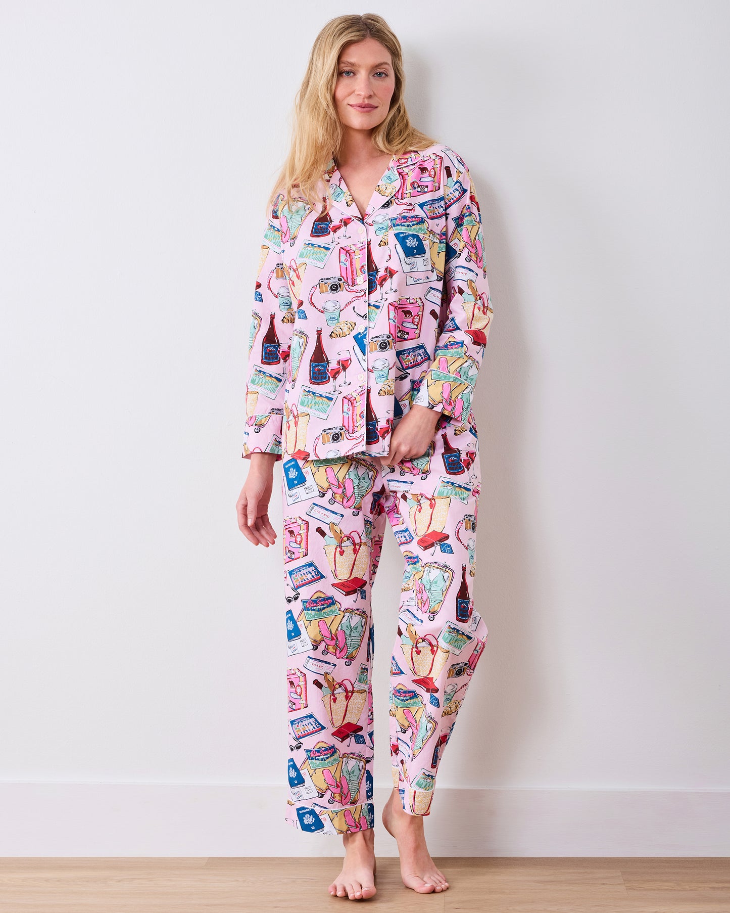 Emotional Baggage - Petite Long PJ Set - Happy Place Pink
