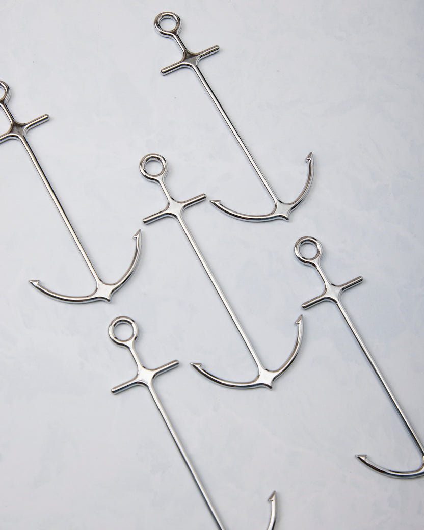 Silver Anchor - Cocktail Picks Set Of 6 - Fred & Friends - Printfresh