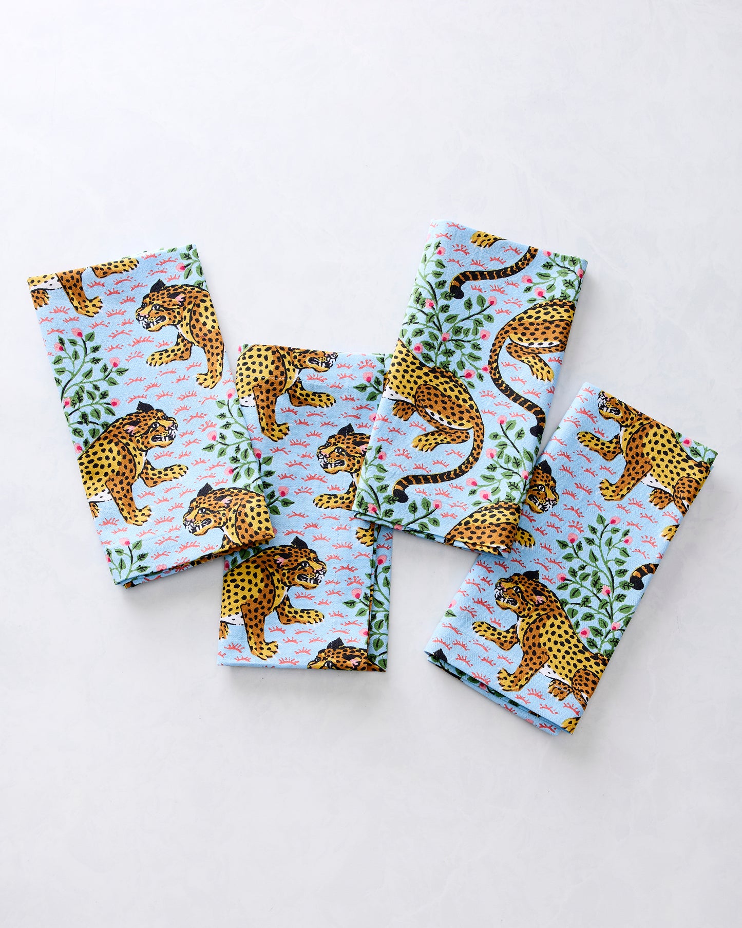 Bagheera - Dinner Napkins Set Of 4 - Pale Blue - Printfresh