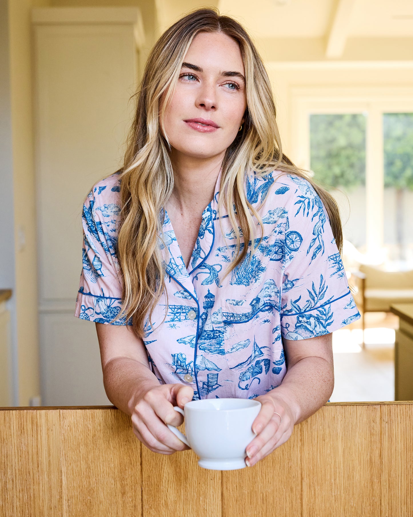 Mermaid Toile - Short PJ Set - Blush - Printfresh