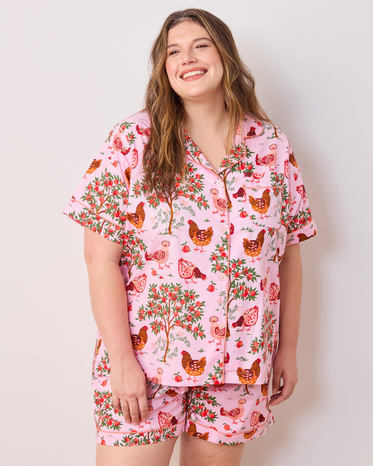 Hen House - Short PJ Set - Ballet Pink - Printfresh
