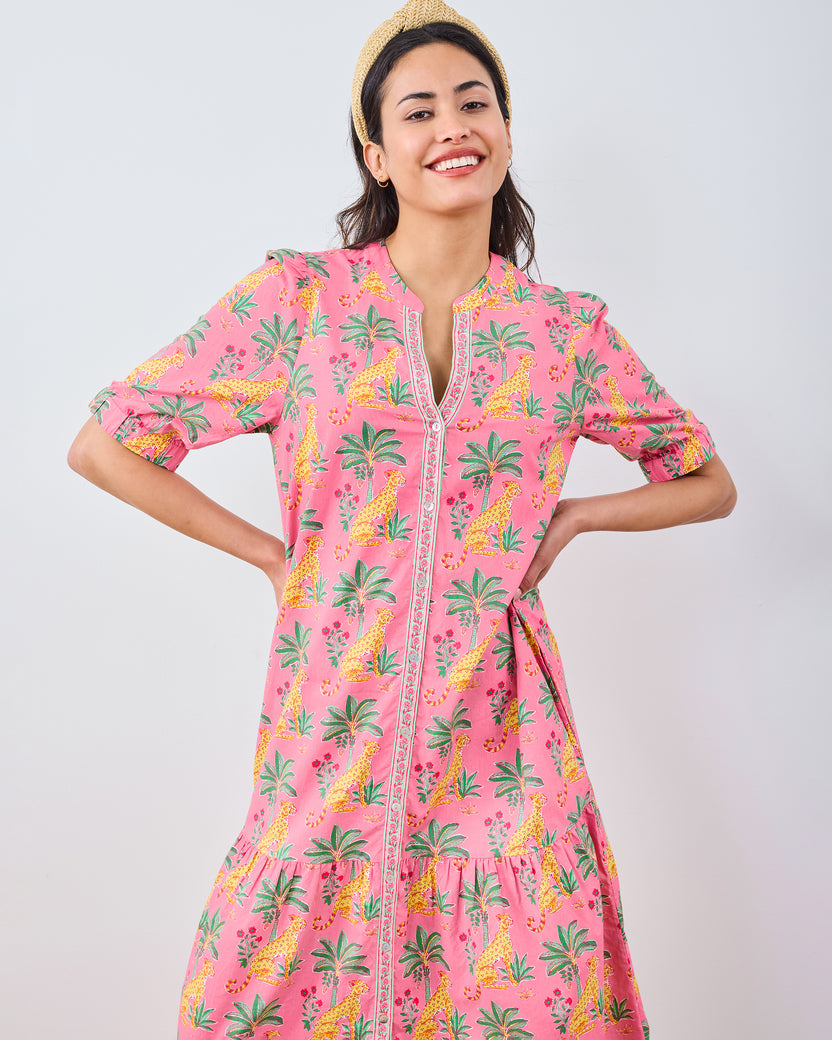 Leopard Mirage - Brunch Dress - Pink Palace - Printfresh