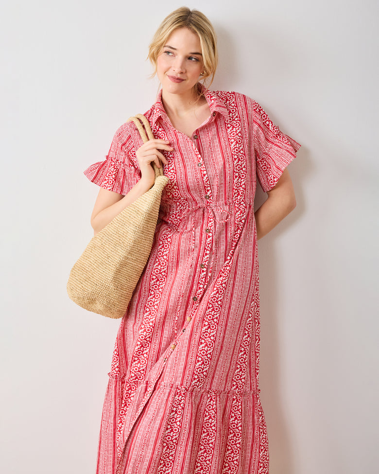 PF + Pencil & Paper Co. Red Paisley - Gwen Dress - Crimson - Printfresh