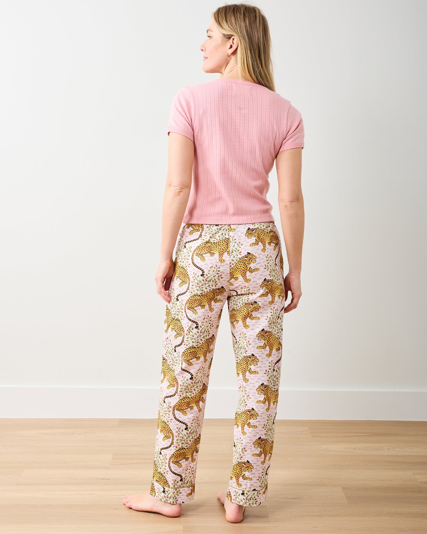 Pointelle Short Sleeve Tee - Pink Gemstone - Printfresh