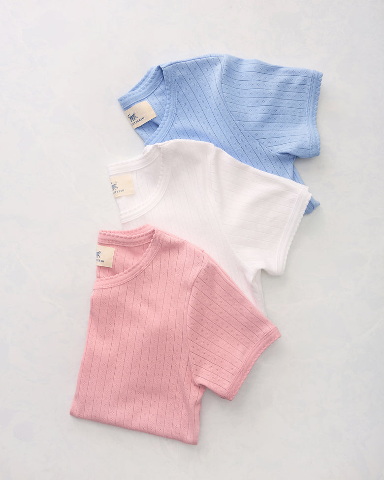 3-Piece Pointelle Tee Bundle - Multi - Printfresh