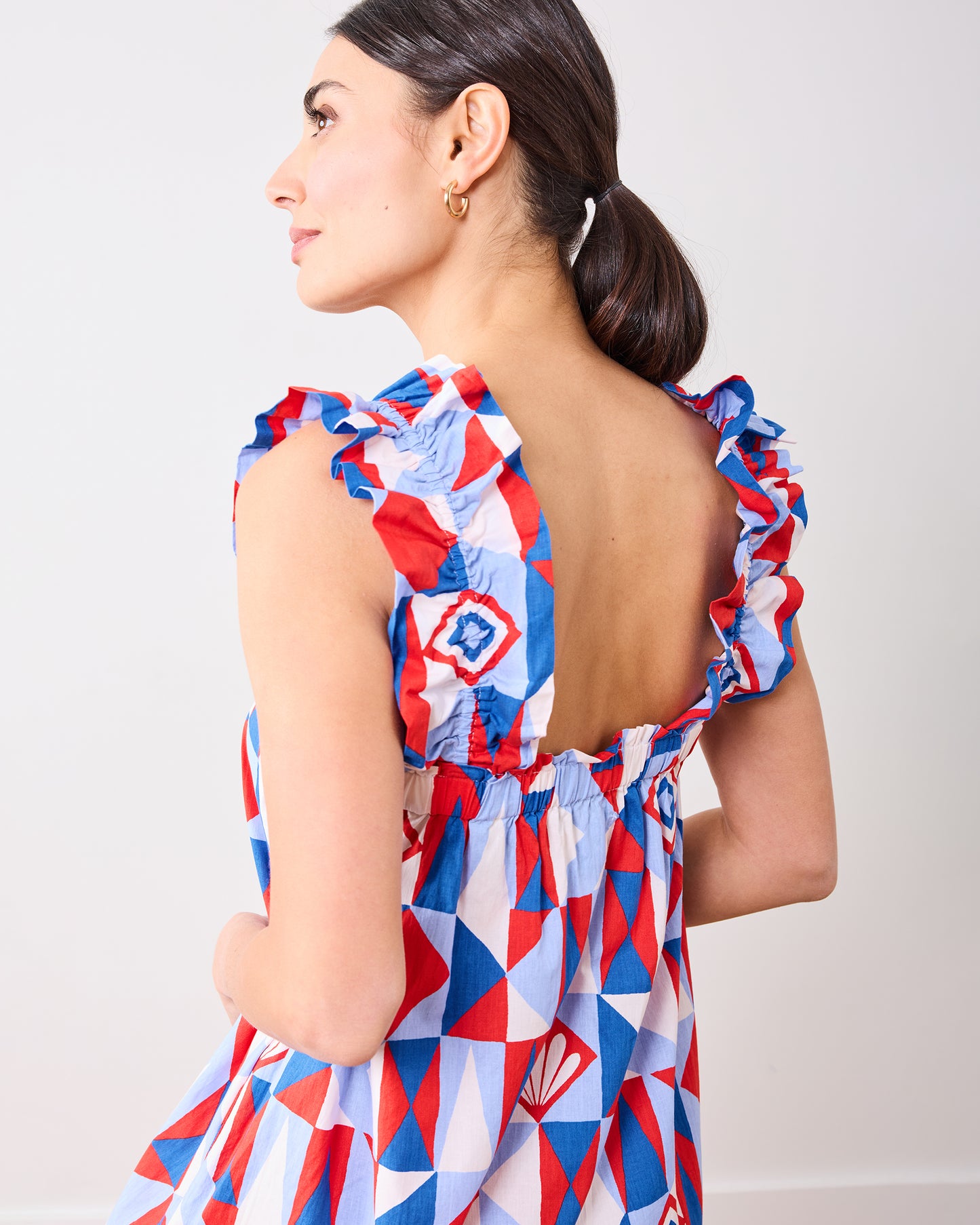 Underwater Mosaic - Serenity Dress - Retro Red - Printfresh